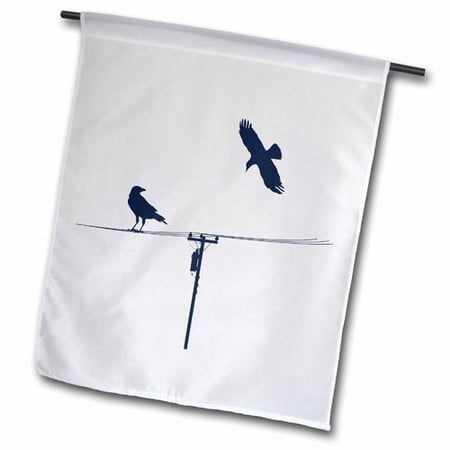 3dRose Birds on Wire  Garden Flag  12 by 18-Inch