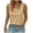 Khaki, variant on Casual Women's Sleeveless Summer Solid Color Round Neck Buttoned Vintage Cotton-Linen Blouse, Stylish and Relaxed Fit for Daily Wear, Lightweight and Breathable Top