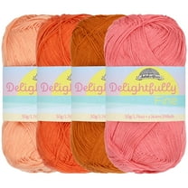 JubileeYarn Delightfully Fine Yarn - Lace Weight Bamboo - 50g/Skein - Shades of Orange - 4 Skeins