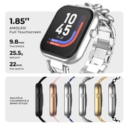 iTOUCH AIR 5 Smartwatch – 1.85” AMOLED Display, Bluetooth Calling, 100+ Sport Modes, Heart Rate, SpO₂, Stress & Sleep Monitoring, IP68 Waterproof, for Android & iPhone - Link Strap for Adults