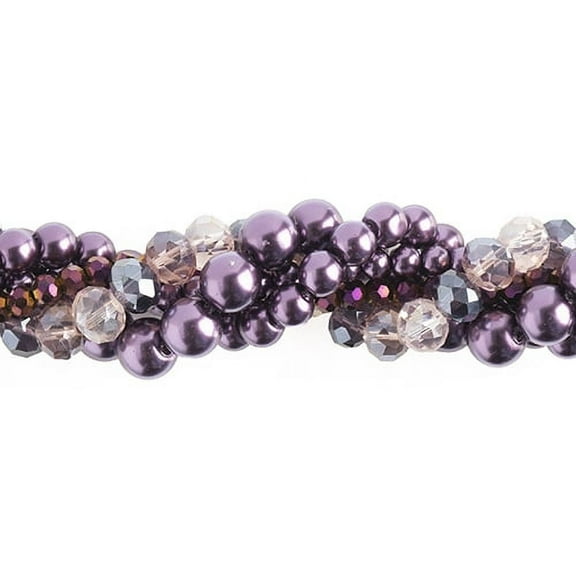 Crystal Lane DIY 5 Twisted Pearls & Crystal Bead Strands | Wisteria Purple Beads