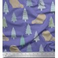 thumbnail image 1 of Soimoi Purple Poly Georgette Fabric Bear & Tree Christmas Print Fabric by the Yard 52 Inch Wide, 1 of 3