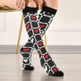 thumbnail image 5 of joogoo Heart on Checkered Socks Women Men Knee High Sock, 5 of 8