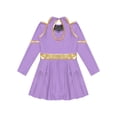 thumbnail image 6 of iiniim Cheer Leader Girls Contrast Color Cold Shoulder Cheerleading Uniform Dress Birthday Party Lavender 14, 6 of 7