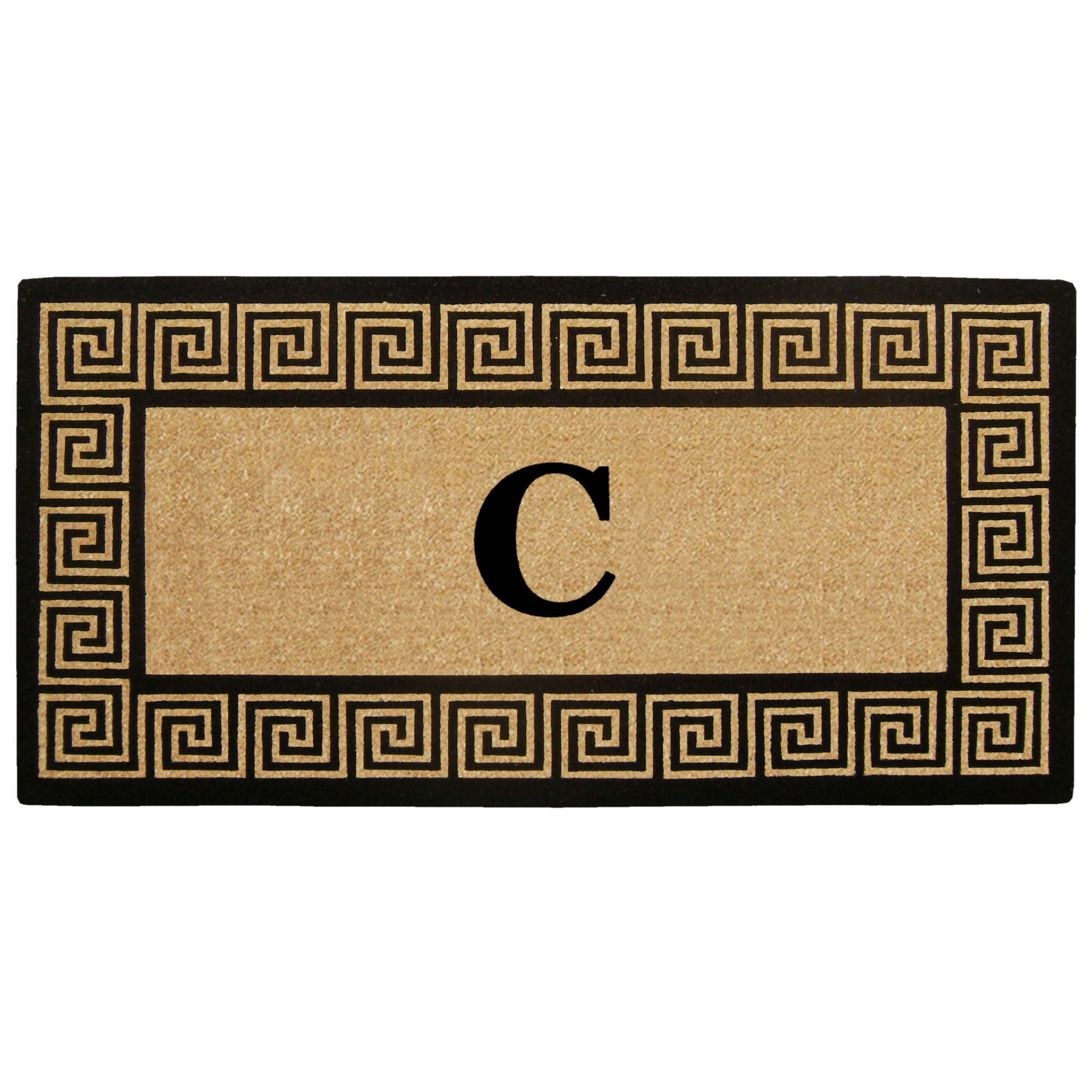 Greek Key 36" x 72" HeavyDuty Coir Doormat Monogrammed C
