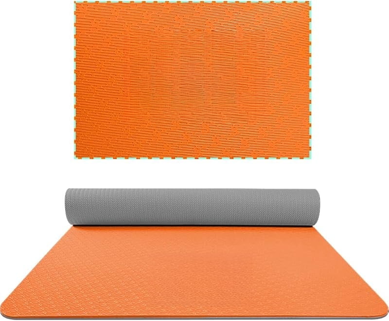 HExtra Thick TPE Yoga Mat - 72"x 32" Thickness 1/2 Inch -Eco Friendly SGS Certified - With High Density Anti-Tear Exercise Bolster For Home Gym Travel & Floor Outside