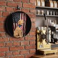 thumbnail image 2 of Welcome Sign Front Door Decorations, Memorial Day Round Wall Art Outdoor Metal Wreaths, Patriotic America Flag Golden Retriever Dogs Seasonal Hanging Sign for Home Porch Decor Warming Gift 6 In, 2 of 8