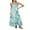 Cyan, variant on Michellecmm Women’s Long Dress Fashion Print Sleeveless Wavy Trim Strap Dress