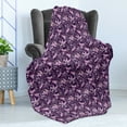 thumbnail image 4 of Spring Soft Flannel Fleece Throw Blanket, Nature Themed Image with Abstract Butterflies and Floral Branches, Cozy Plush for Indoor and Outdoor Use, 70" x 90", Dark Purple Multicolor, by Ambesonne, 4 of 5