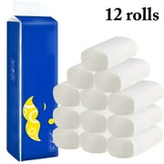 Coofit 12 rouleaux de papier hygiénique à la maison lisse doux jetable dans les toilettes papier hygiénique serviette en papier