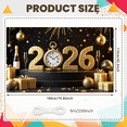 thumbnail image 3 of Golden Theme 2026 New Year Countdown Backdrop Clock Design Festive Decoration Celebration Banner for New Year's Eve Party Holiday Celebration Indoor Decoration, 3 of 9