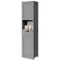 thumbnail image 2 of Walsunny Bathroom Storage Cabinet 64" Tall Narrow Wooden Bath Cabinet with Doors Shelves Drawer Gray, 2 of 8