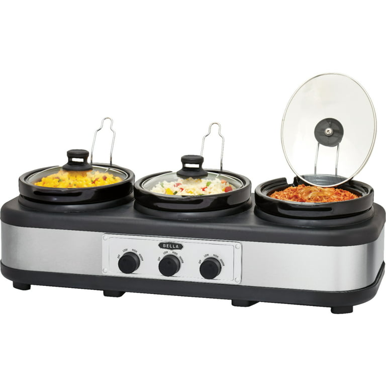 Bella Professional Triple Slow Cooker Buffet And Serve