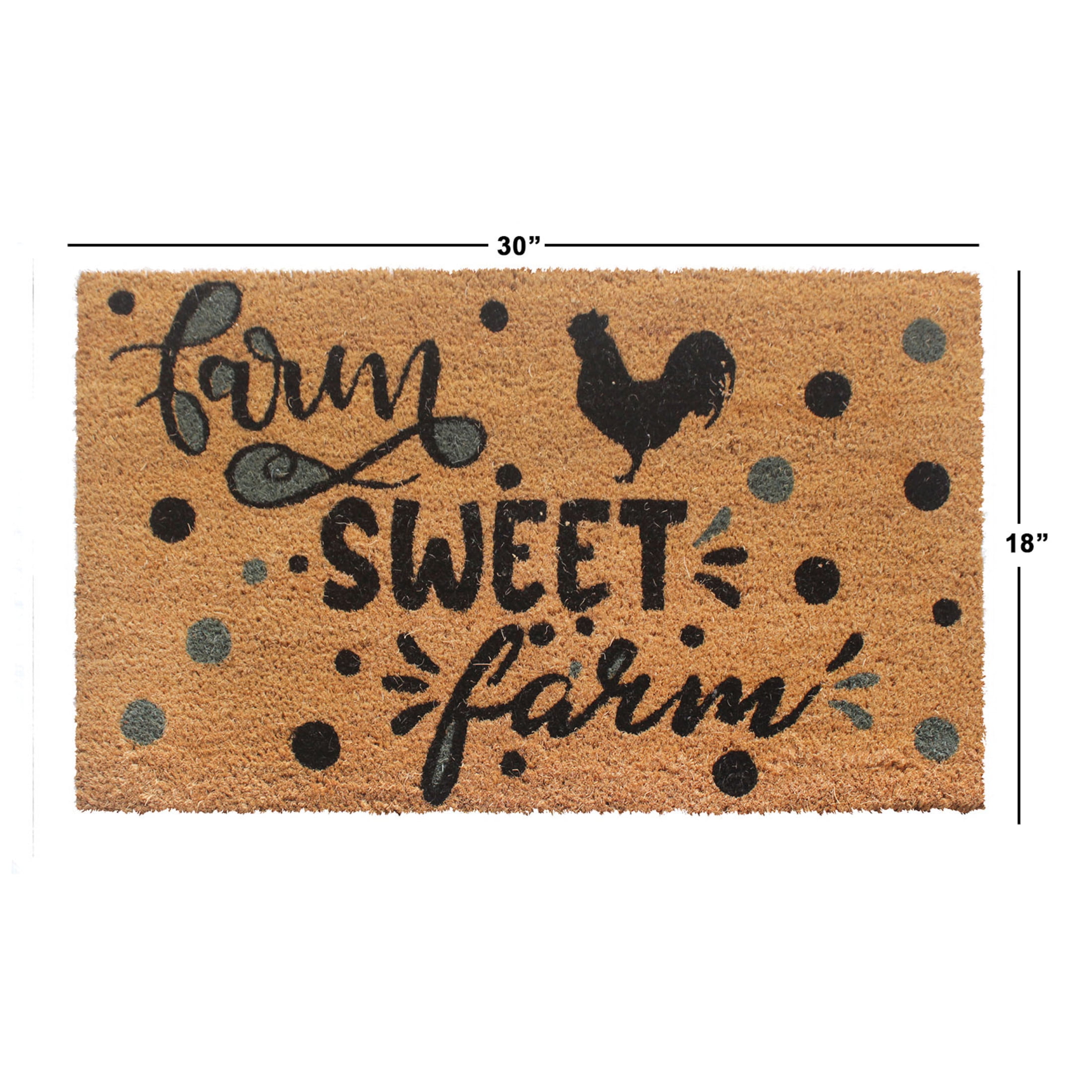 RugSmith Multi Machine Tufted Farm Sweet Farm Doormat, 18"x30"