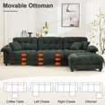 thumbnail image 2 of GNIXUU 123.6 " Cloud Sectional Couches,Modern Convertible Modular Chenille L-Shape Couch with Ottoman,Comfy 3 Seater Sleeper Sofa for Living Room Apartment,Office,Green, 2 of 8
