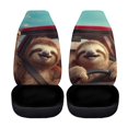 thumbnail image 5 of POLERO Anti-Slip Back Fabric Vehicle Seat Covers for SUV, Breathable Soft Front Seat Cover Polyester Fabric 2 Pack, Driving Sloths Pattern, 5 of 13