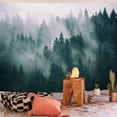 thumbnail image 5 of Tapiz verde bosque, tapiz de pared con niebla y bosque para dormitorio, tapiz de pared con paisaje, tapiz de pared con bosque, tapiz para pared en decoración de hogar, sala de estar, 200 x, 5 of 5