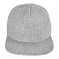 thumbnail image 3 of DALIX Premium 5 Panel Wool Blend Hat Flat Bill Cap Snapback (Light Gray), 3 of 5