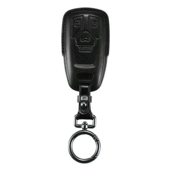 Unique Bargains Car Key Fob Cover with Keychain Leather Key Case Protector for Audi A3 A4 S4 A5 F5 A6 A7 Q5 TT SQ5 Black