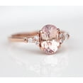 thumbnail image 2 of Sapphire Engagement Ring, Peach Sapphire ring Oval Sapphire Silver Ring Rose Gold Plated Ring, 2 of 3