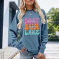 thumbnail image 2 of Wyzesi Chandails en Molleton Verts pour Femmes, Chandails en Molleton Courts pour Femmes, Chandails en Molleton Versized, Col Rond, Manches Longues, Pullovers Tendance Automne, 2 of 4