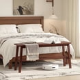 thumbnail image 6 of Solid Wood Entryway Bench with Shoe Rack Storage, 39" Long, Walnut Finish, 6 of 7