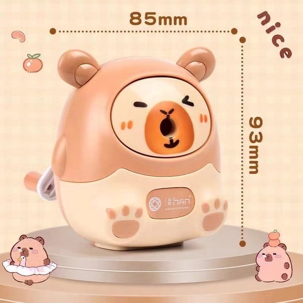 Sacapuntas creativo Capybara Kawaii papelería suministros escolares de oficina papelería coreana 80*80*100mm