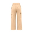 thumbnail image 6 of Busydd Girls Cargo Sweatpants 5-15 Years Solid Color Multi Pocket Casual Pants Comfy Solid Color Elastic Waist Teen Girls Athletic Pants 5-6 Years, 6 of 10