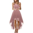 thumbnail image 1 of Vestidos de Fiesta Elegantes de gasa Vestido de fiesta irregular Vestido de fiesta con costuras de encaje Vestido de noche Cgtredaw Rosa T XL para Mujer, 1 of 9