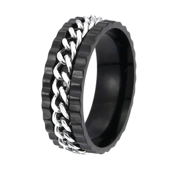 Anillos para mujer, regalos para mujer, anillo de acero inoxidable de moda, anillo giratorio externo, regalo maravilloso, funda antipolvo.