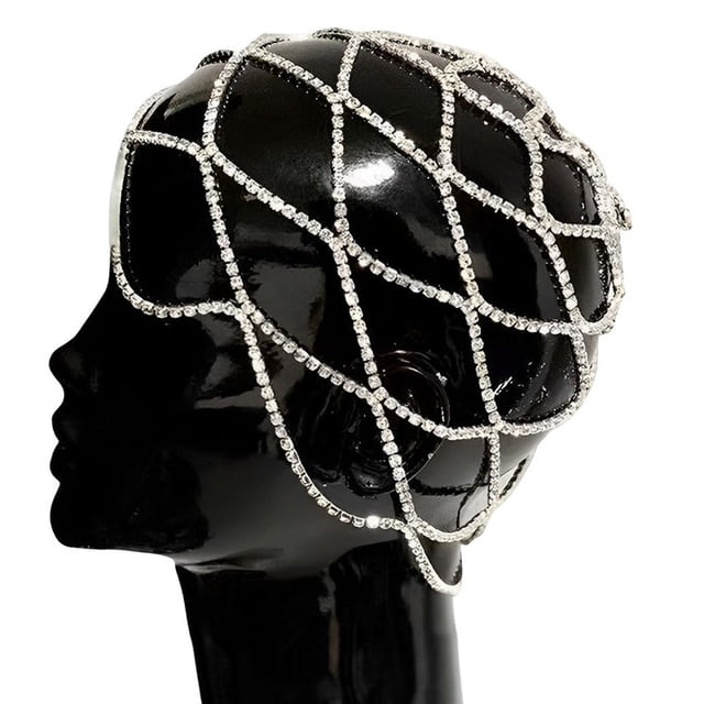 Tocados de malla de moda, accesorios para el cabello, cristales de boda nupcial, cadenas para la frente, joyas, accesorios exquisitos para la cabeza