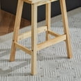 thumbnail image 3 of HUJHKIO 24-Inch Bar Stools Set of 2, Solid Pine Wood Saddle Seat Counter Stools for Kitchen Island, Dining & Home Pub, Easy Assembly, Rustic Modern Style Wooden Seats, Natural, 3 of 8