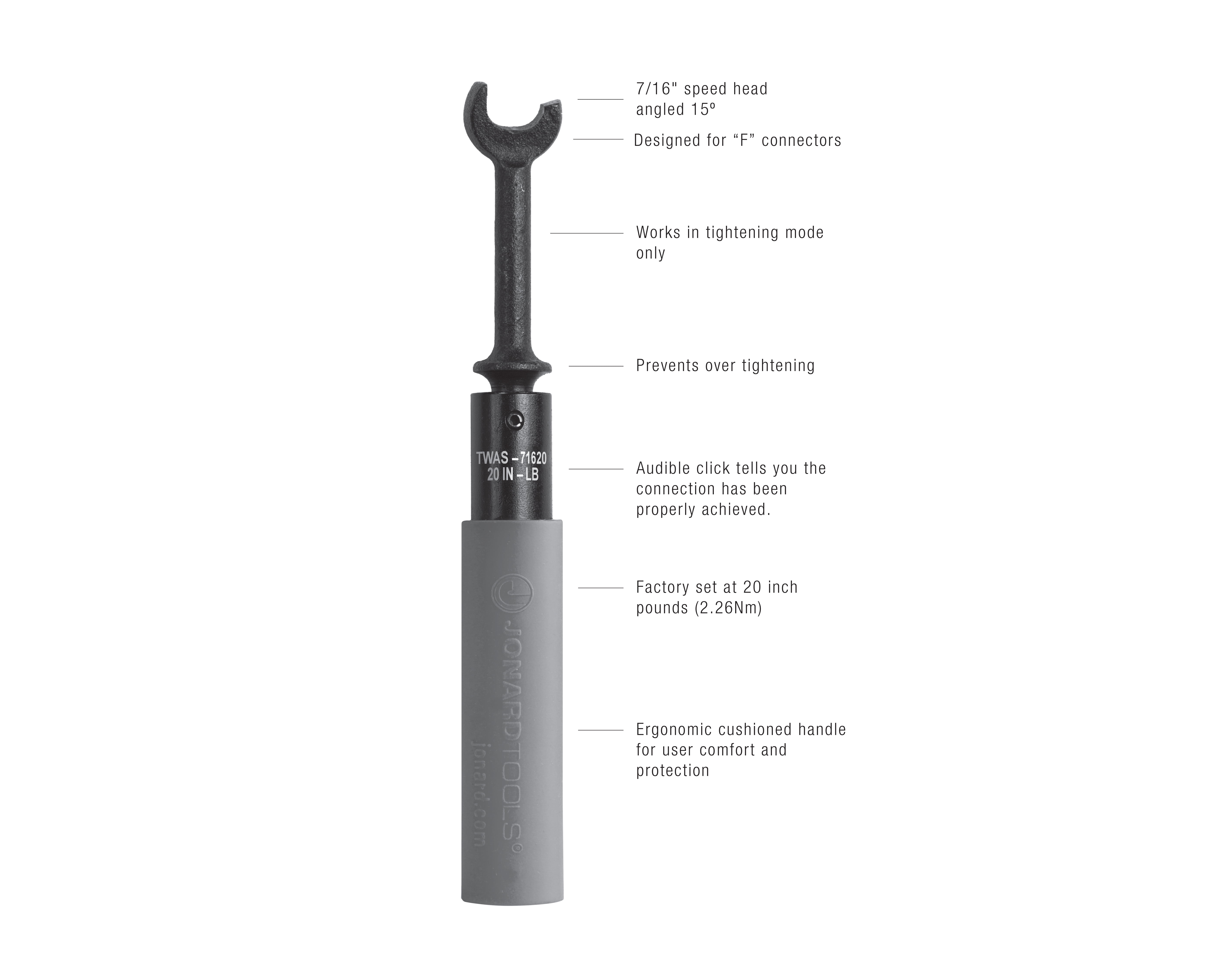 Jonard Tools® Torque Wrench Speed Head Carded Pack