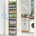 thumbnail image 4 of UniMall Over the Door Pantry Organizer, 10-Tier Over the Door Organizer with Adjustable Basket, Door Organization for Pantry Kitchen Storage Room Spice Rack, Black, 4 of 12