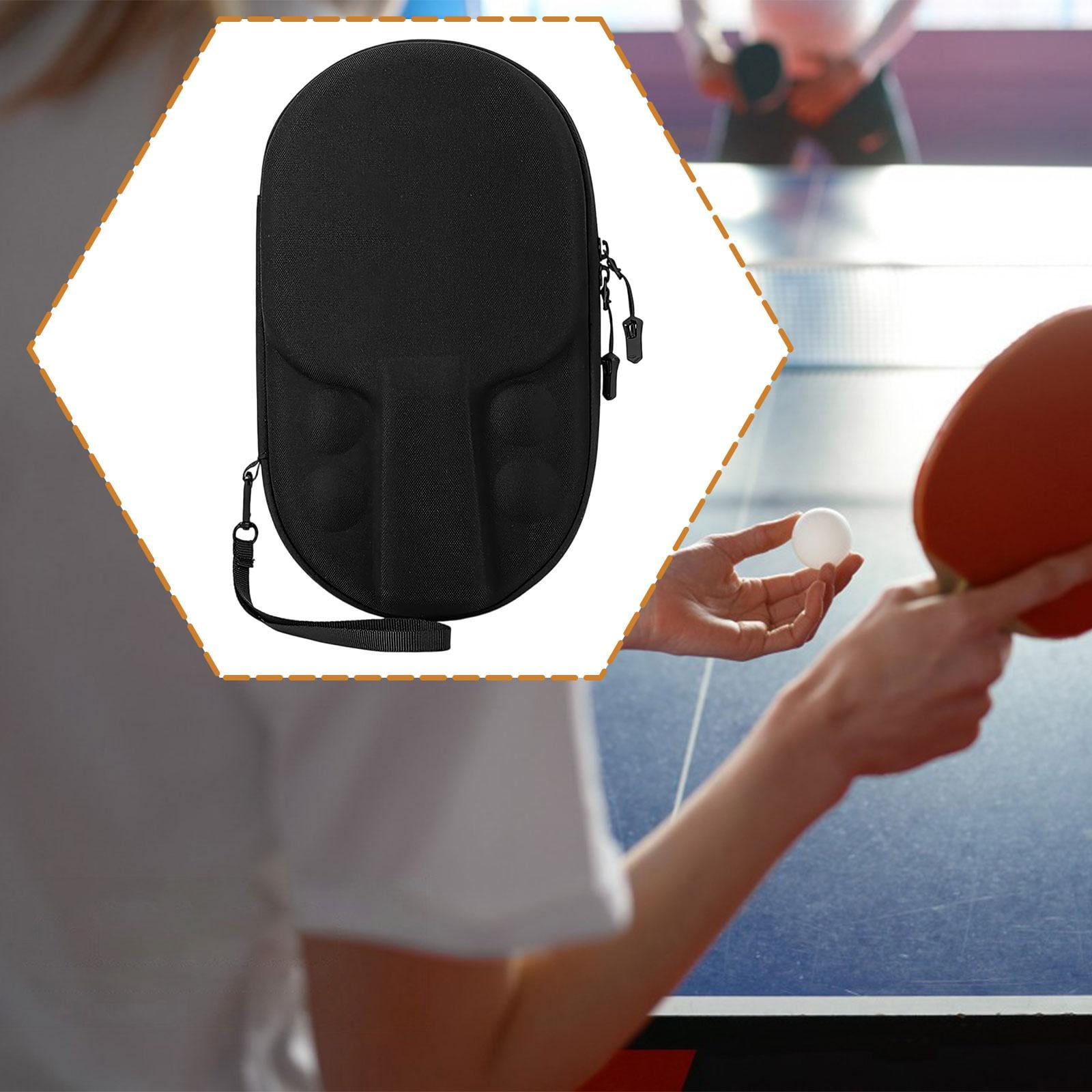 funtasica Table Tennis Racket Case Carry Bag Container Premium Heavy Duty Outdoor Indoor Pingpong Storage Bag for 2 Paddles and 4 Balls Black