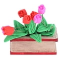 thumbnail image 2 of Dollhouse Miniature Tulips Exquisite Workmanship Smoother Edges Bright Colors No Toxic Materials Mini Simulation Tulips, 2 of 8