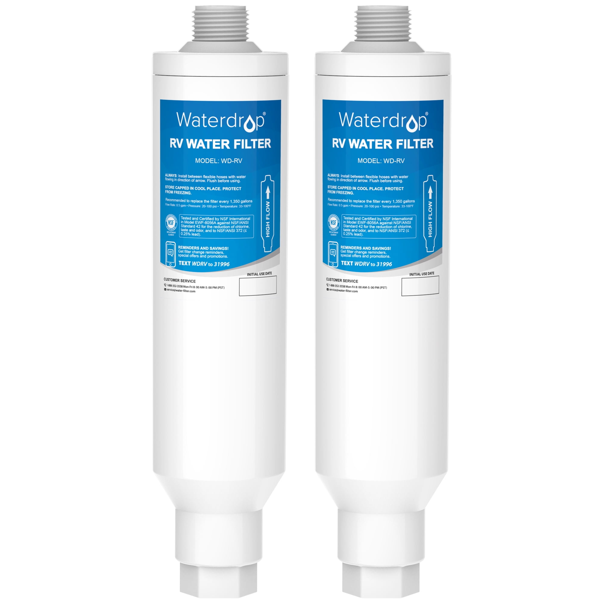 Waterdrop RV & Marine Inline Water Filter, NSF Certified, Boats, RVs, Campers, Gardening