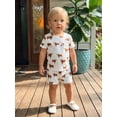 thumbnail image 4 of BemeyourBBs Toddler Baby Boy Mallard Duck Outfit Infant Baby Boys Summer Clothes Short Sleeve Duck Cattle Print T Shirt Tops and Shorts Set Toddler Baby Boys Summer Outfit, 4 of 9