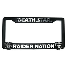 Las Vegas Raiders Pink Glitter License Plate Frame with White Lettering
