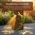 thumbnail image 5 of Rusty Metal Garden Column, 15.7 inches Garden Column Rust Steel Statue without Lid, Modern Garden Sculpture, Metal Patio Landscape Decor, Art Column for Lawn, Porch, Backyard Decoration, Style C, 5 of 9