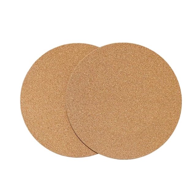 Juego de 2 posavasos Cterwk de corcho grueso de alta densidad para platos y ollas calientes, 6.3"