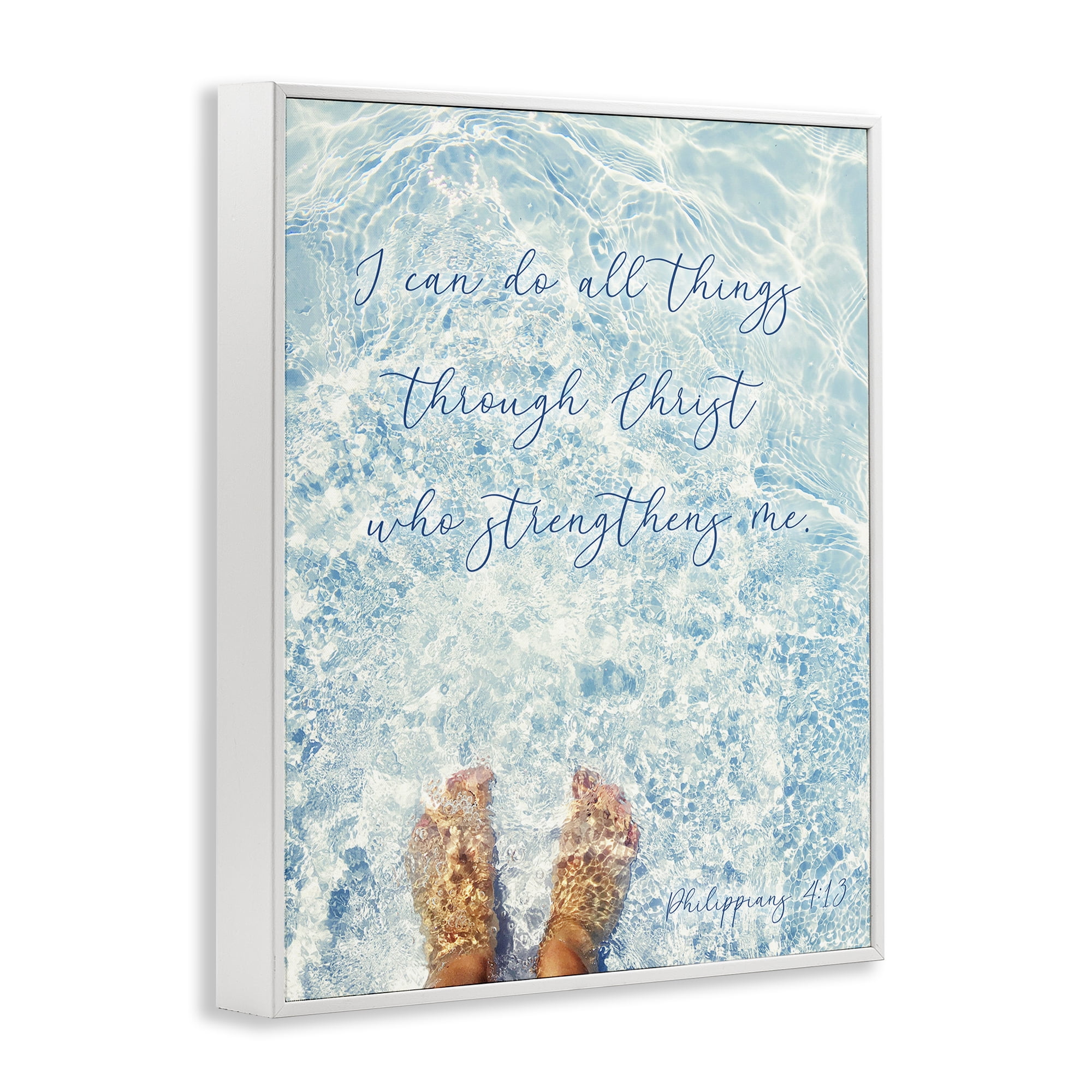 Stupell Industries I Can Do All Things White Framed Giclee Art, design by Sarah Jane