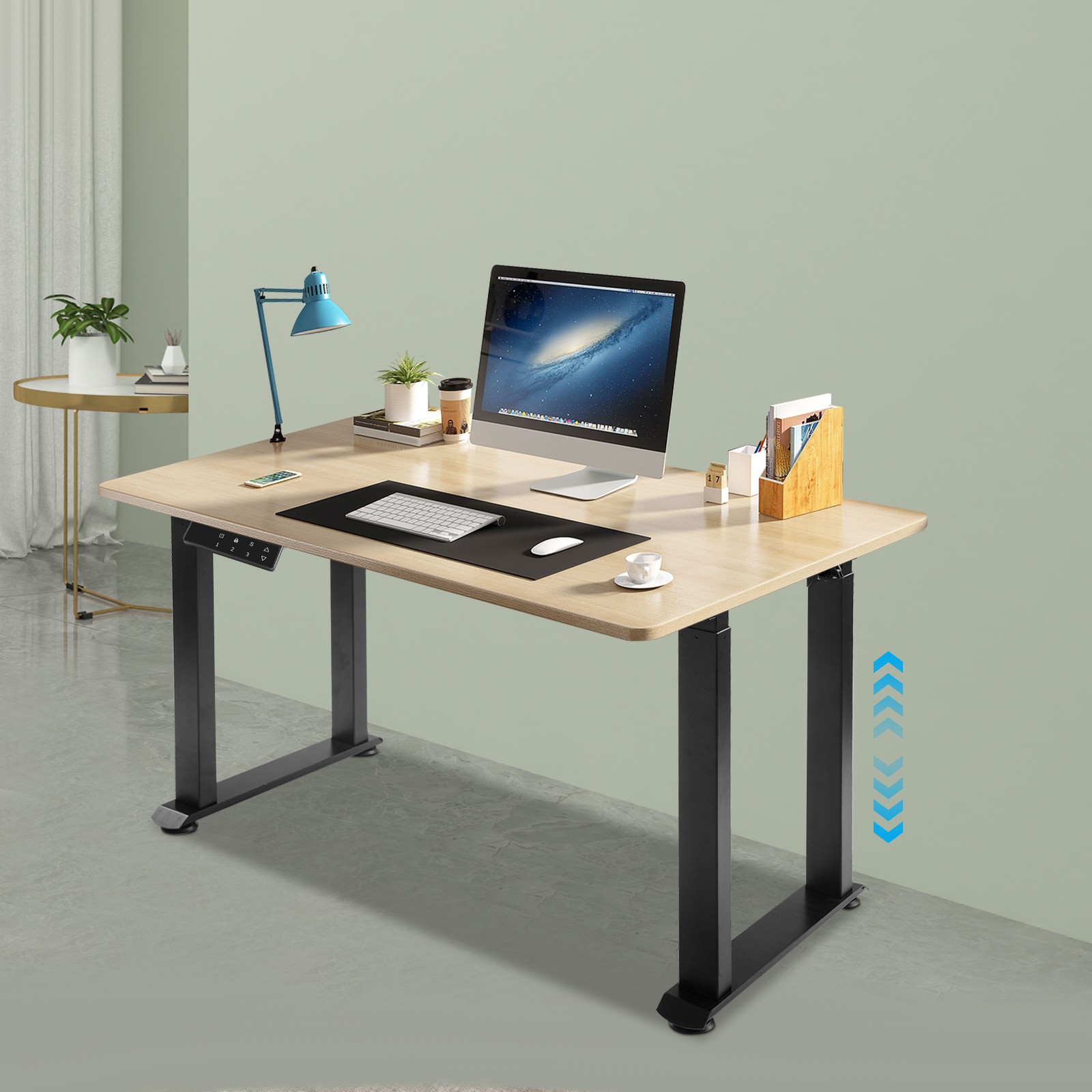 Modern Excellent Performance Free Standing Black Dual Motor Adjustable Desk Rack Frame for Offices, Homes