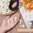 thumbnail image 5 of 100Pcs Wooden Cross Pendants with 20m Waxed Polyester Cord Printed Wood Cross Charms Crucifix Cross Beads, 5 of 9