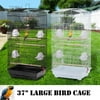 SalonMore 37" Large Tall Bird Parrot Cage Canary Parakeet Finch Bird Cage Bird Supplie Black