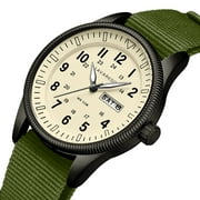 Bomieux Watches for Men Military Sport Watch with Nylon Strap Stylish Luminous Analog Quartz Watch Gift for Men