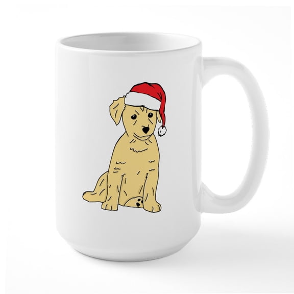 CafePress - Santa Puppy - 15 oz Ceramic Large White Novelty Mug