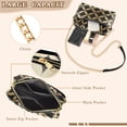 thumbnail image 3 of FORMRS Women Crossbody Purse with Chain Strap Vegan Leather Shoulder Handbag, Black Geometric, 3 of 7