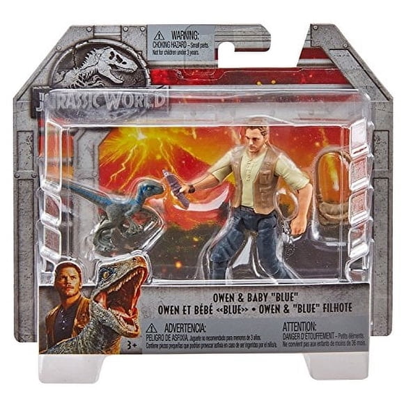 Figura de acción Jurassic World Owen & Baby Blue con accesorio