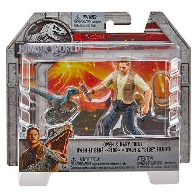 Figura de acción Jurassic World Owen & Baby Blue con accesorio
